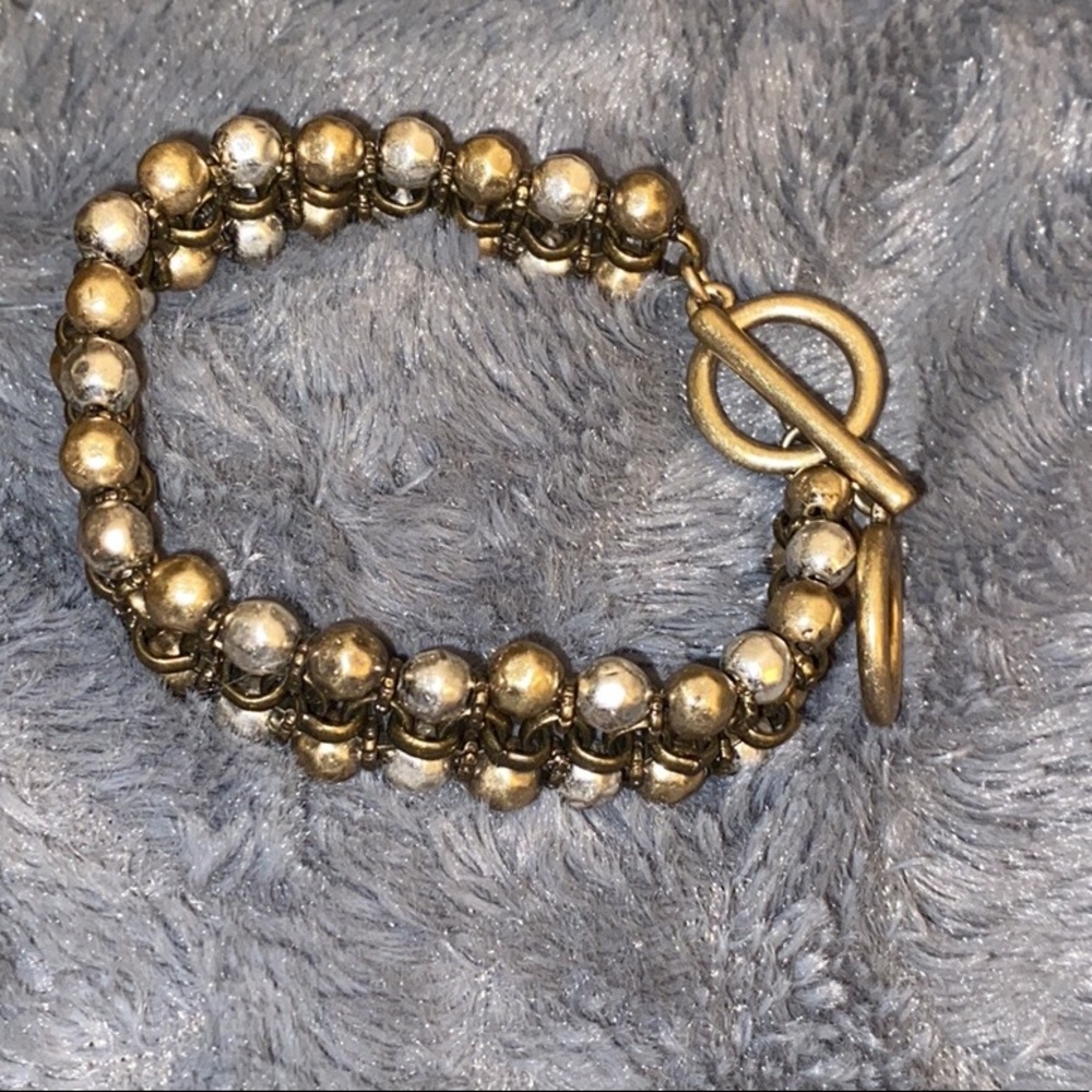 Premier Designs Silver and Bronze Bracelet